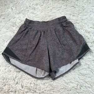 Lululemon Hotty Hot Short II *Long 4" Heather Lux Multi Black / Heathered Black